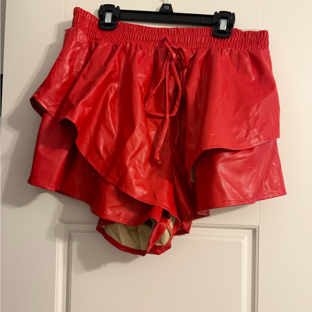 Peach Love California Red Layered Women's Skorts